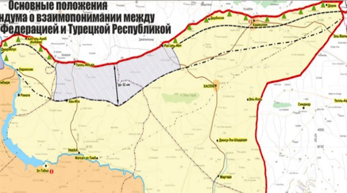 Sınırda Şam gözetimi: Rusya haritayı yayımladı