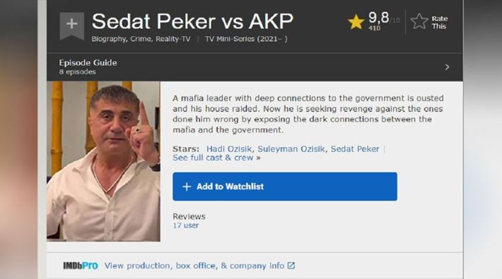 Suç örgütü lideri Sedat Peker'in videoları IMDb'ye girdi