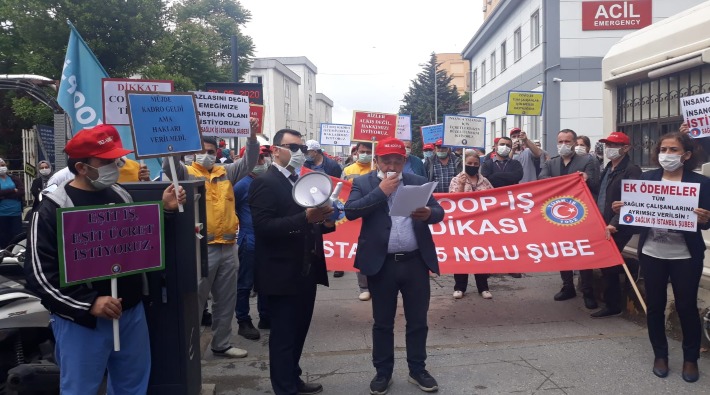 Tez-Koop-İş üyesi sağlık emekçileri ayrımcı ek ödeme düzenlemesini protesto etti