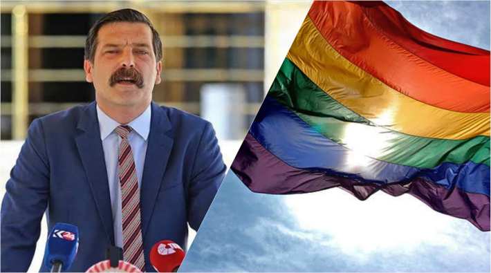 TİP Genel Başkanı Erkan Baş'a gönderilen gökkuşağı bayrağına el konuldu: 'Umarım bunu eşitliğin, özgürlüğün bir simgesi olarak asarlar'