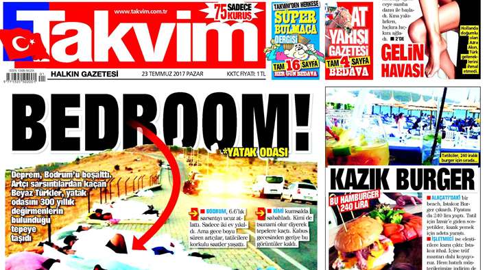 Yandaş Takvim gazetesinden skandal manşet: Deprem mağdurlarıyla alay ettiler