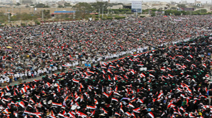 Yemen'de yüz binler Arap koalisyonunun müdahalesini protesto etti