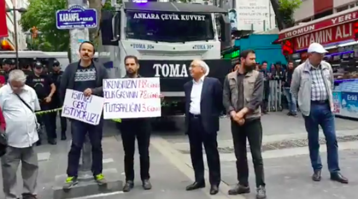 Gülmen ve Özakça'ya destek eylemi yapan Veli Saçılık ve 2 kişi gözaltına alındı